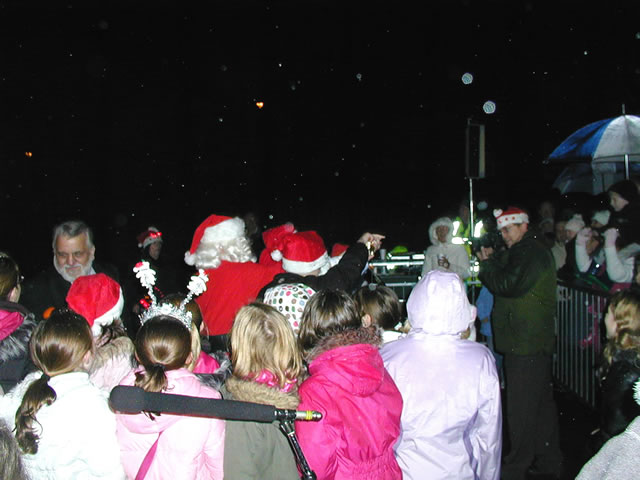 Santa and the royal party get ready to turn the lights on