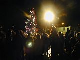 Christmas lights being switched on