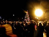 Christmas lights being switched on
