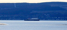 Another CalMac ferry makes its way along the Clyde